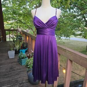 Jodi Kristopher Vtg 90 Y2K Fairy Whimsigoth Hoco Babydoll Purple Sparkle Dress M